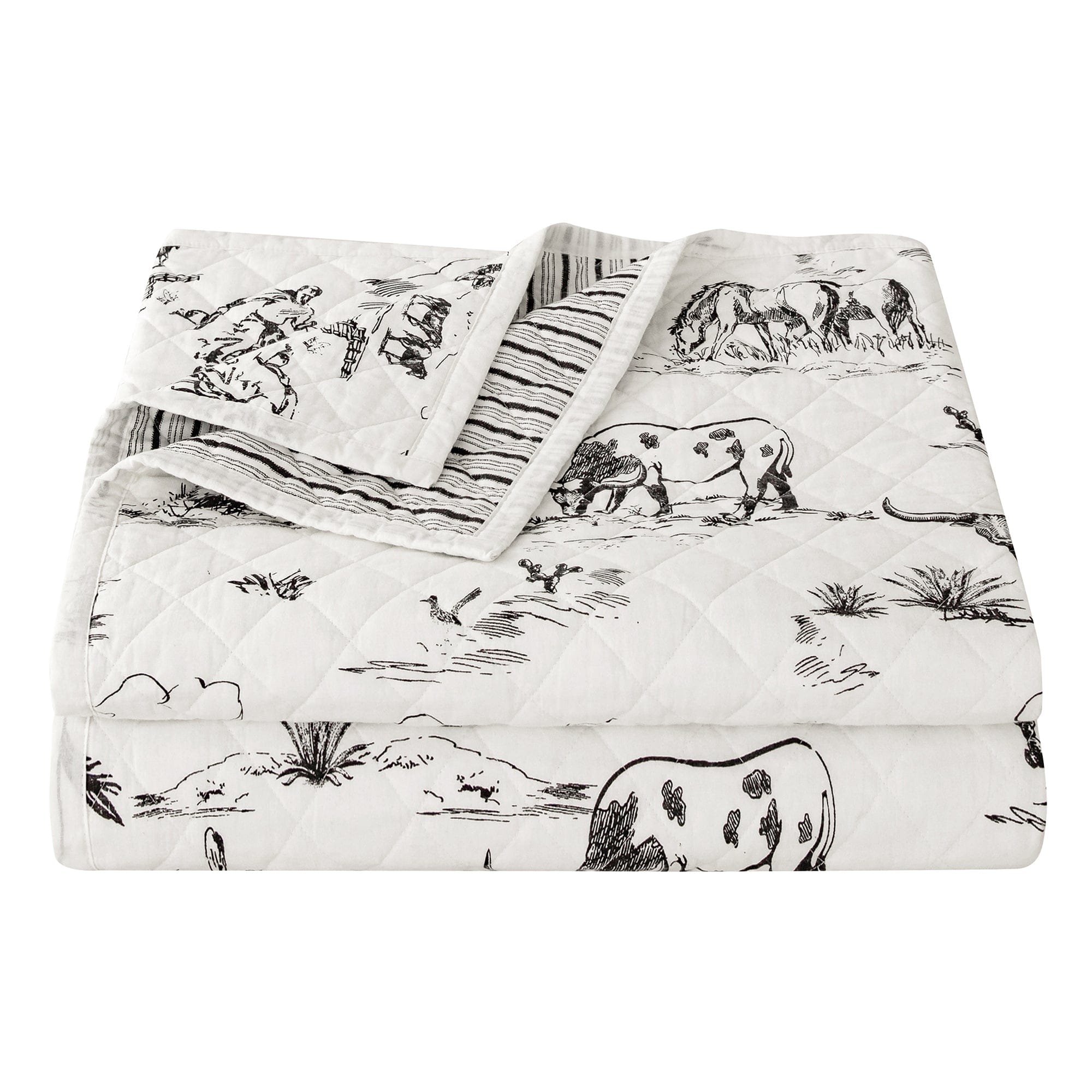 Ranch Life Western Toile Reversible Quilt Set Quilt