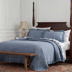 Sadie Stonewashed Paisley Ruffled Quilt Set Quilt