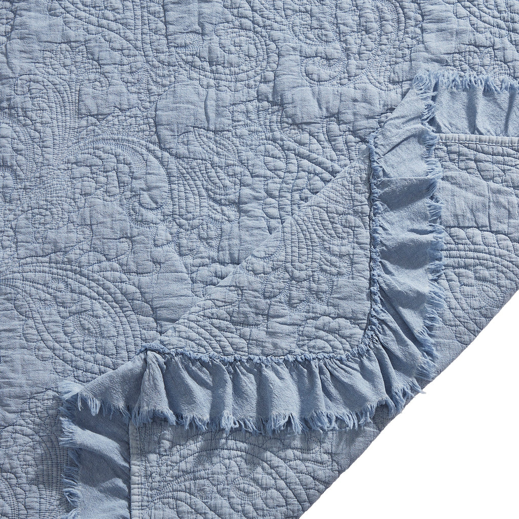 Sadie Stonewashed Paisley Ruffled Quilt Set Quilt