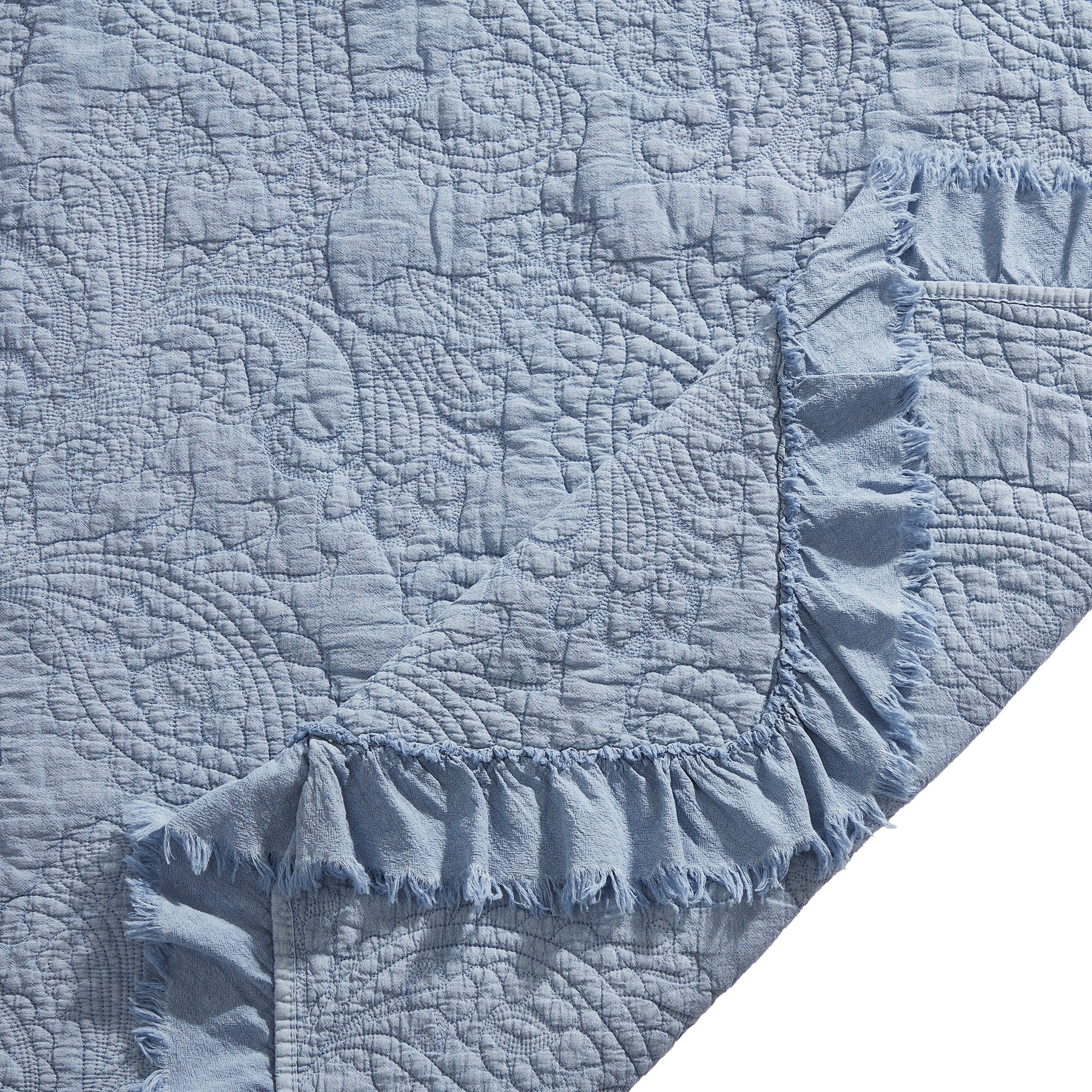 Sadie Stonewashed Paisley Ruffled Quilt Set Quilt