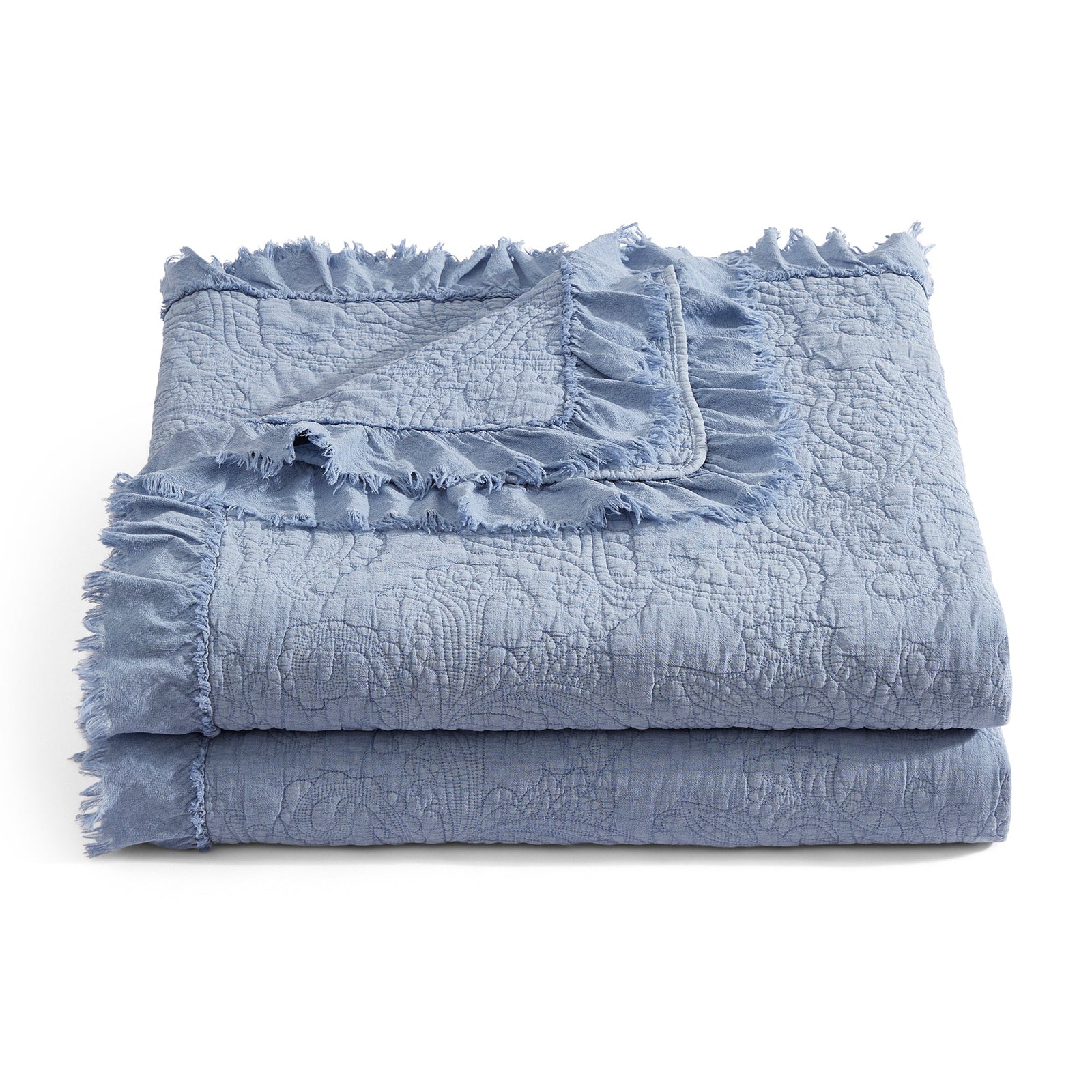 Sadie Stonewashed Paisley Ruffled Quilt Set Quilt