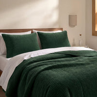 Stonewashed Cotton Velvet Quilt Quilt Set / Full/Queen / Emerald