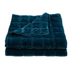 Stella Faux Silk Velvet Double Box Stitch Quilt Set Quilt