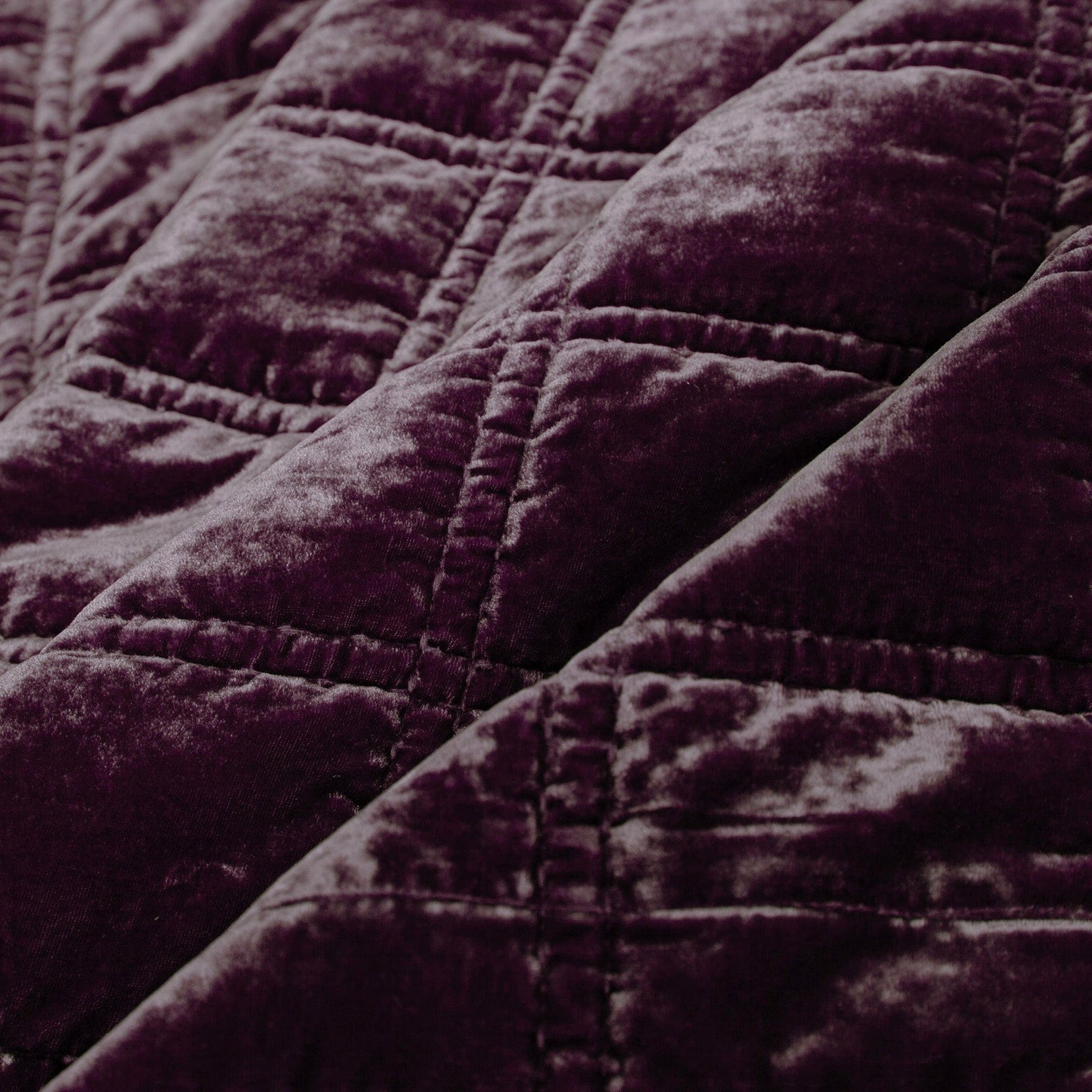 Stella Faux Silk Velvet Double Box Stitch Quilt Set Quilt