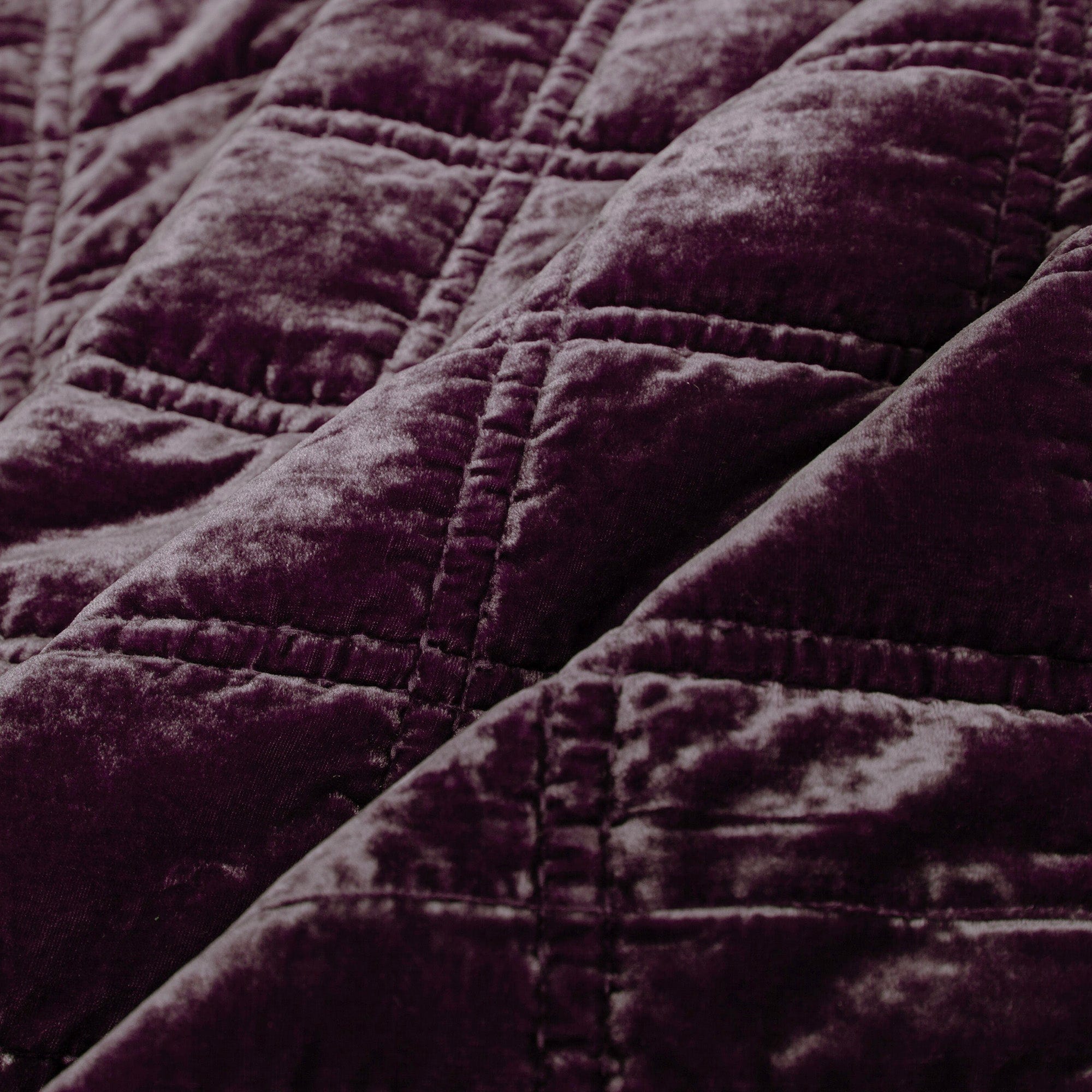 Stella Faux Silk Velvet Double Box Stitch Quilt Set Quilt