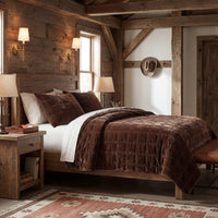 Stella Faux Silk Velvet Double Box Stitch Quilt Set Quilt