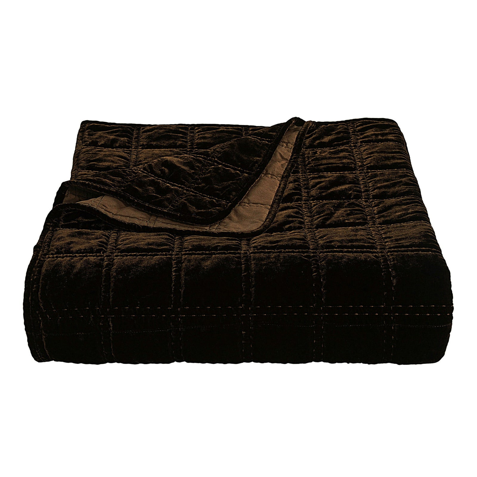 Stella Faux Silk Velvet Double Box Stitch Quilt Set Quilt