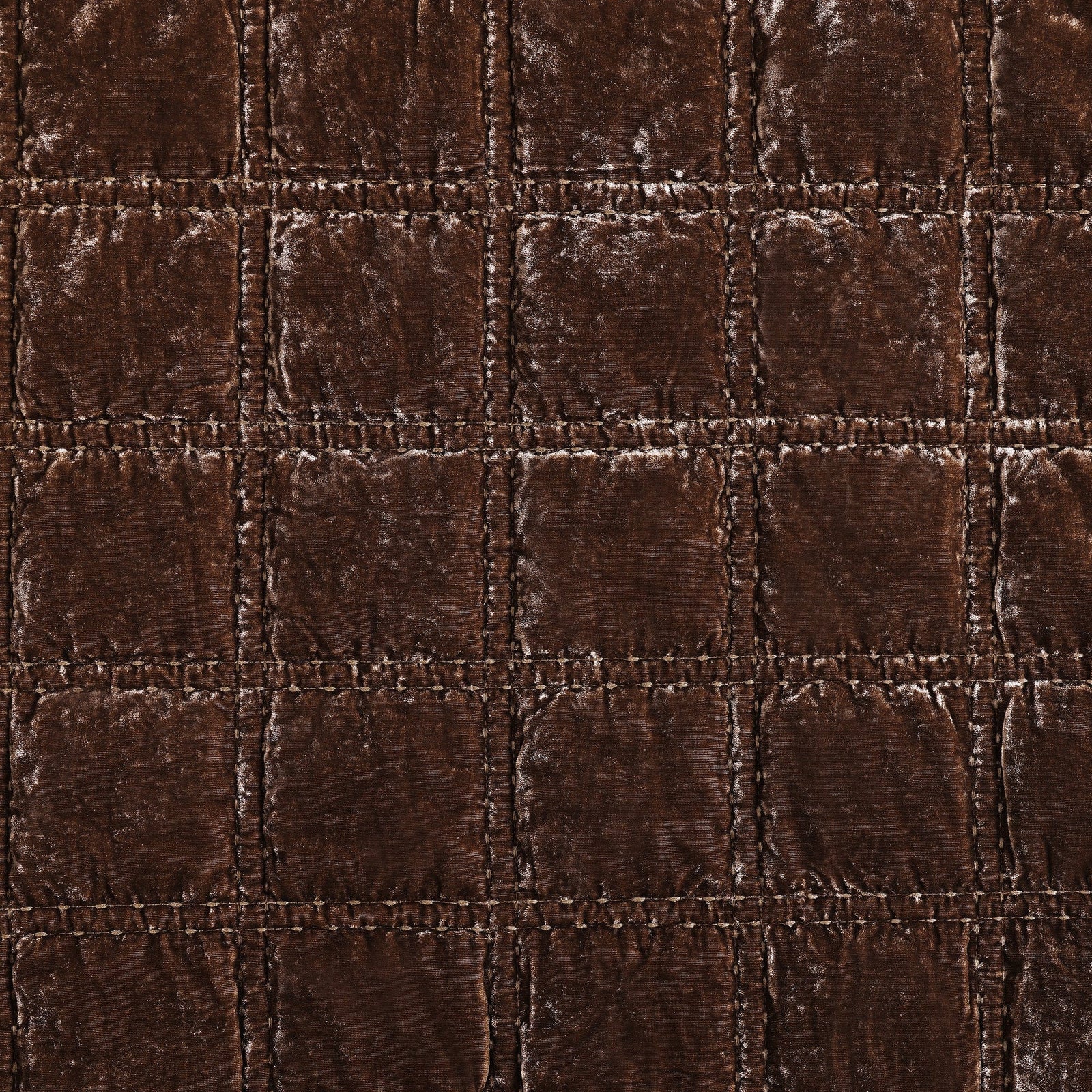 Stella Faux Silk Velvet Double Box Stitch Quilt Set Quilt