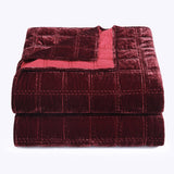Stella Faux Silk Velvet Double Box Stitch Quilt Set Quilt