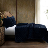 Stella Faux Silk Velvet Pintuck Quilt Quilt