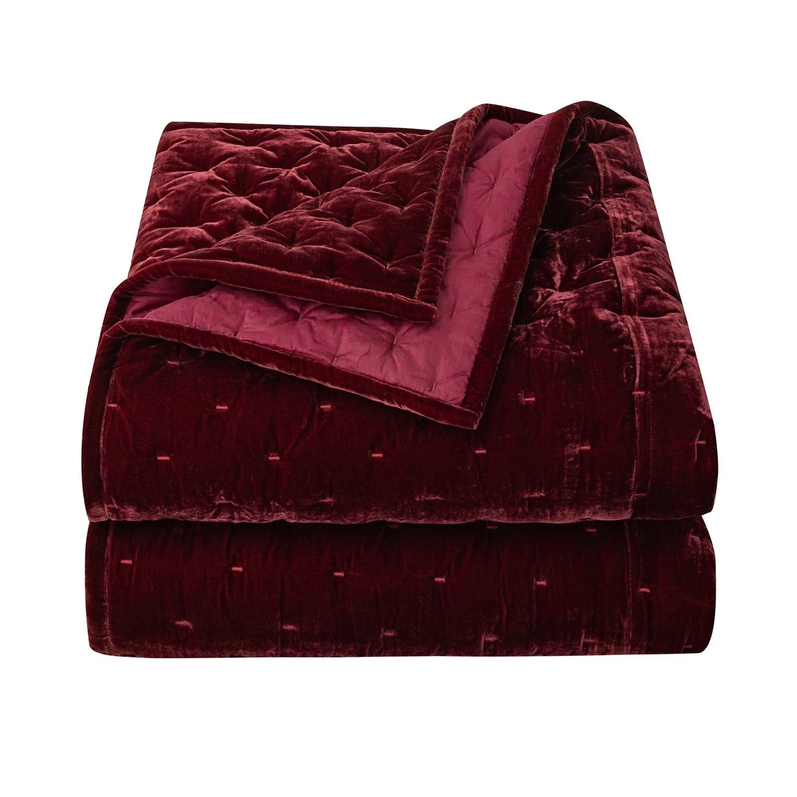 Stella Faux Silk Velvet Pintuck Quilt Quilt