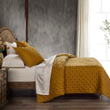 Stella Faux Silk Velvet Pintuck Quilt Quilt