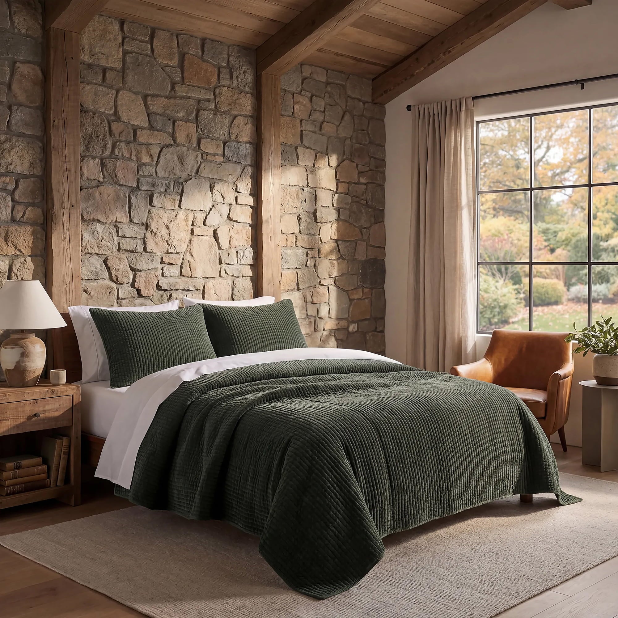 Stonewashed Cotton Velvet Quilt Quilt