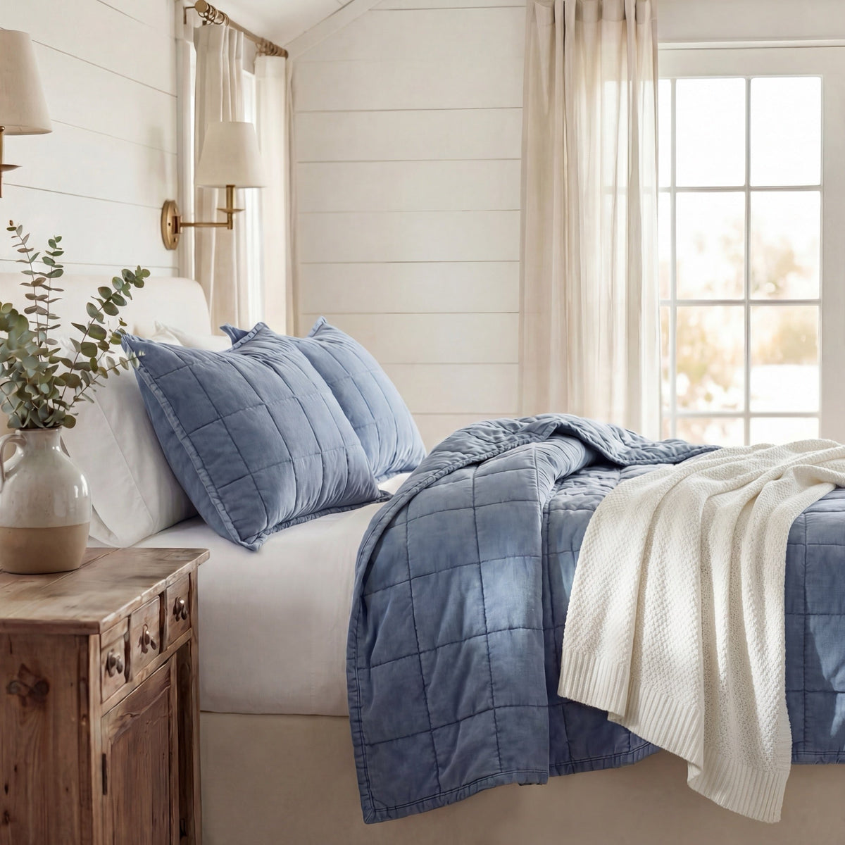 Stonewashed Denim Quilt Set Quilt