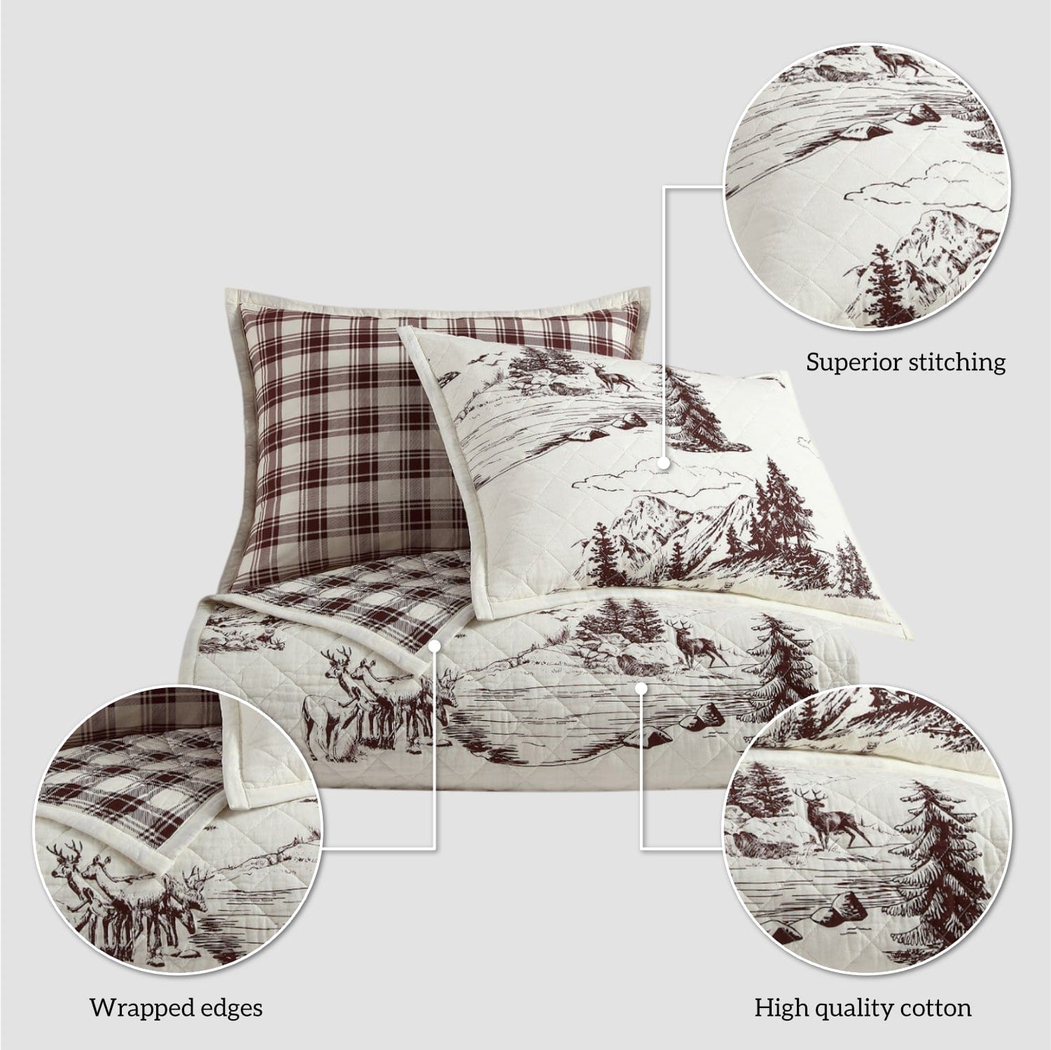 White Pine Reversible Quilt Set Quilt
