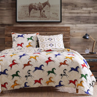 Wild Horses Reversible Quilt Set Quilt