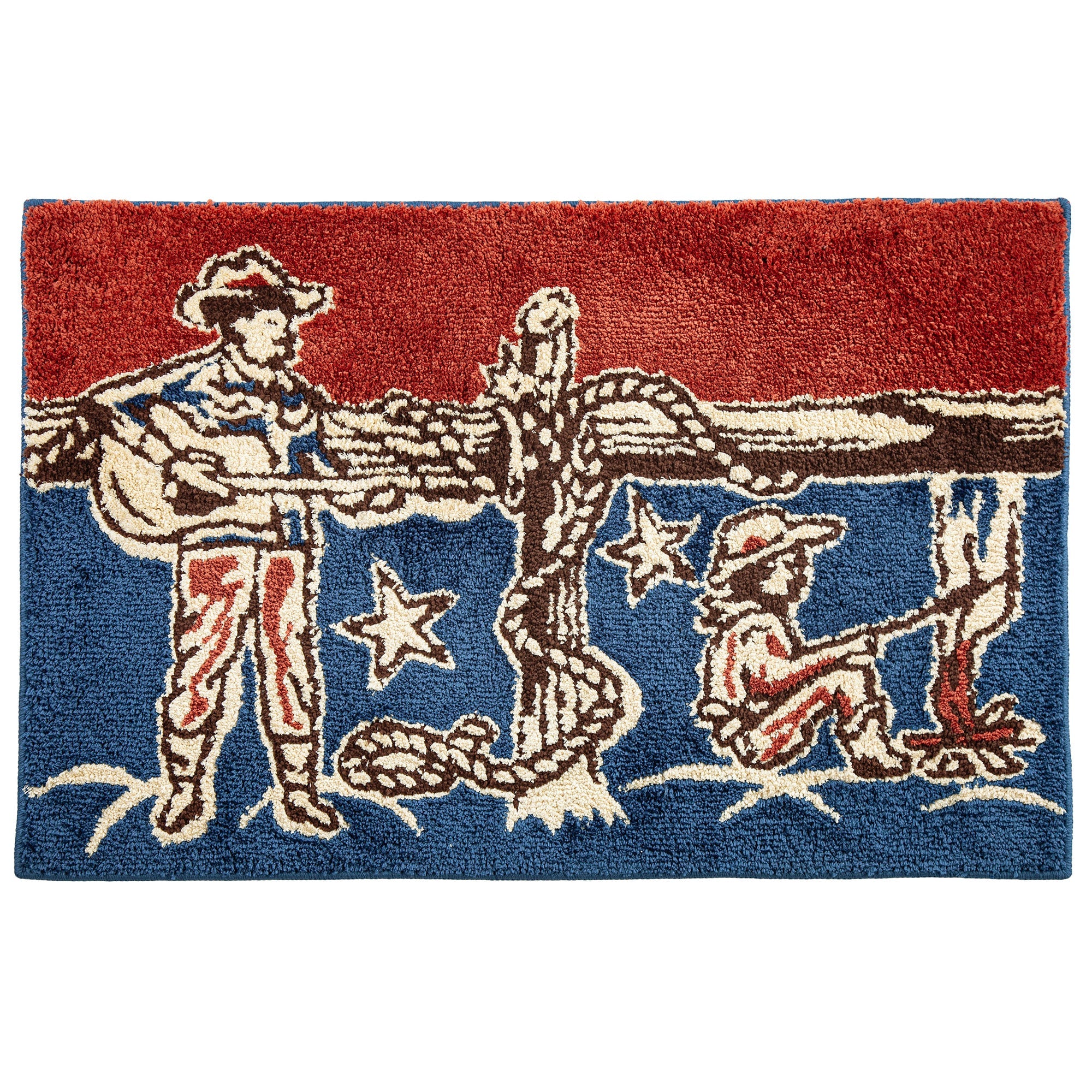 Patchwork Bandana Strumming Cowboy Jacquard Bath & Kitchen Rug | Paseo ...