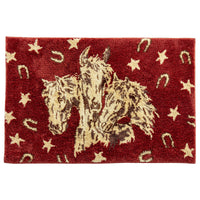 Patchwork Bandana Jacquard Bath & Kitchen Rug Red Horses Rug