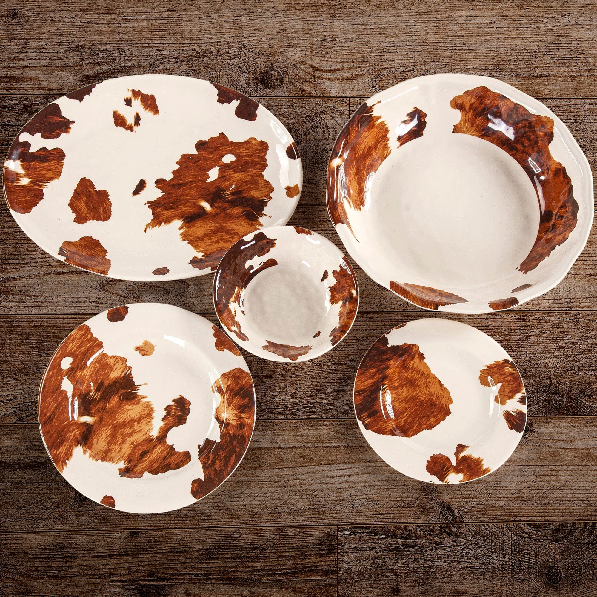 Elsa Cowhide Melamine Salad Plates, Set of 4 Salad Plate