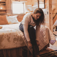 Elsa Cowhide Reversible Quilt Set, Light Tan Sale-Bedding