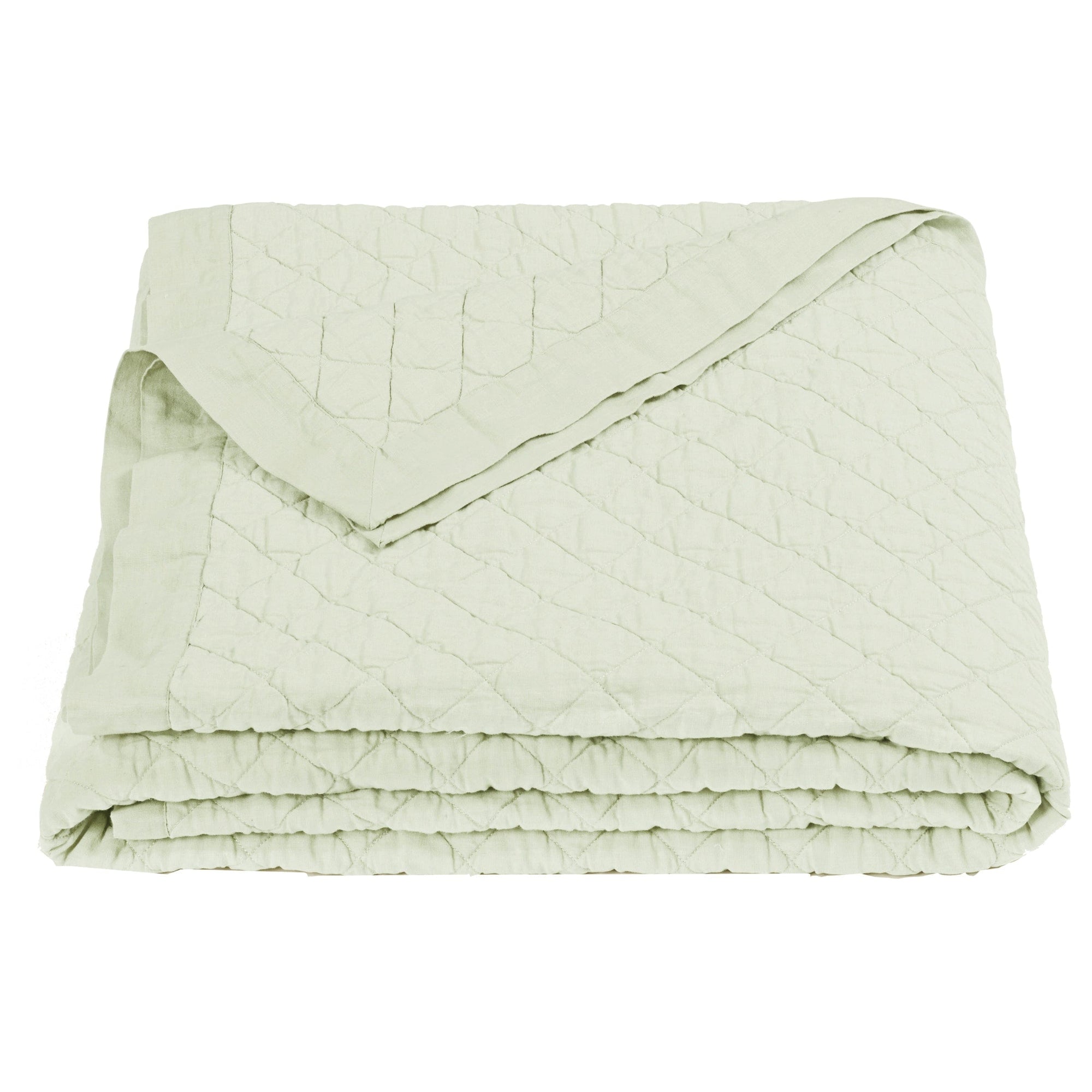 Linen Cotton Diamond Quilt, Full/Queen, 4 Colors Sale-Bedding