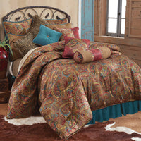 San Angelo Comforter Set, Teal & Leopard Twin / Teal Sale-Comforter