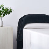 Stella Faux Silk Velvet Waterfall Pillowcase Set Black Sham