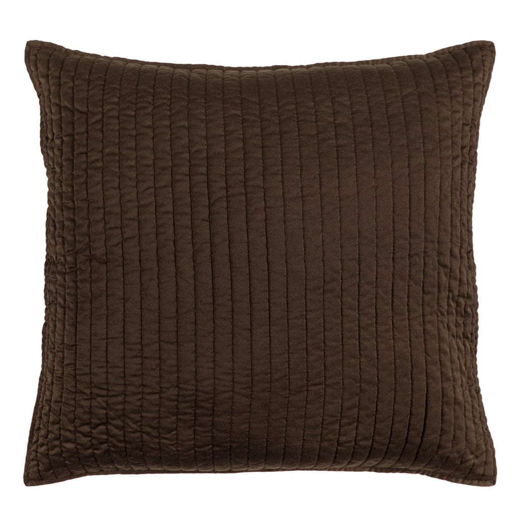 Satin Channel Quilted Euro Sham Chocolate Sham
