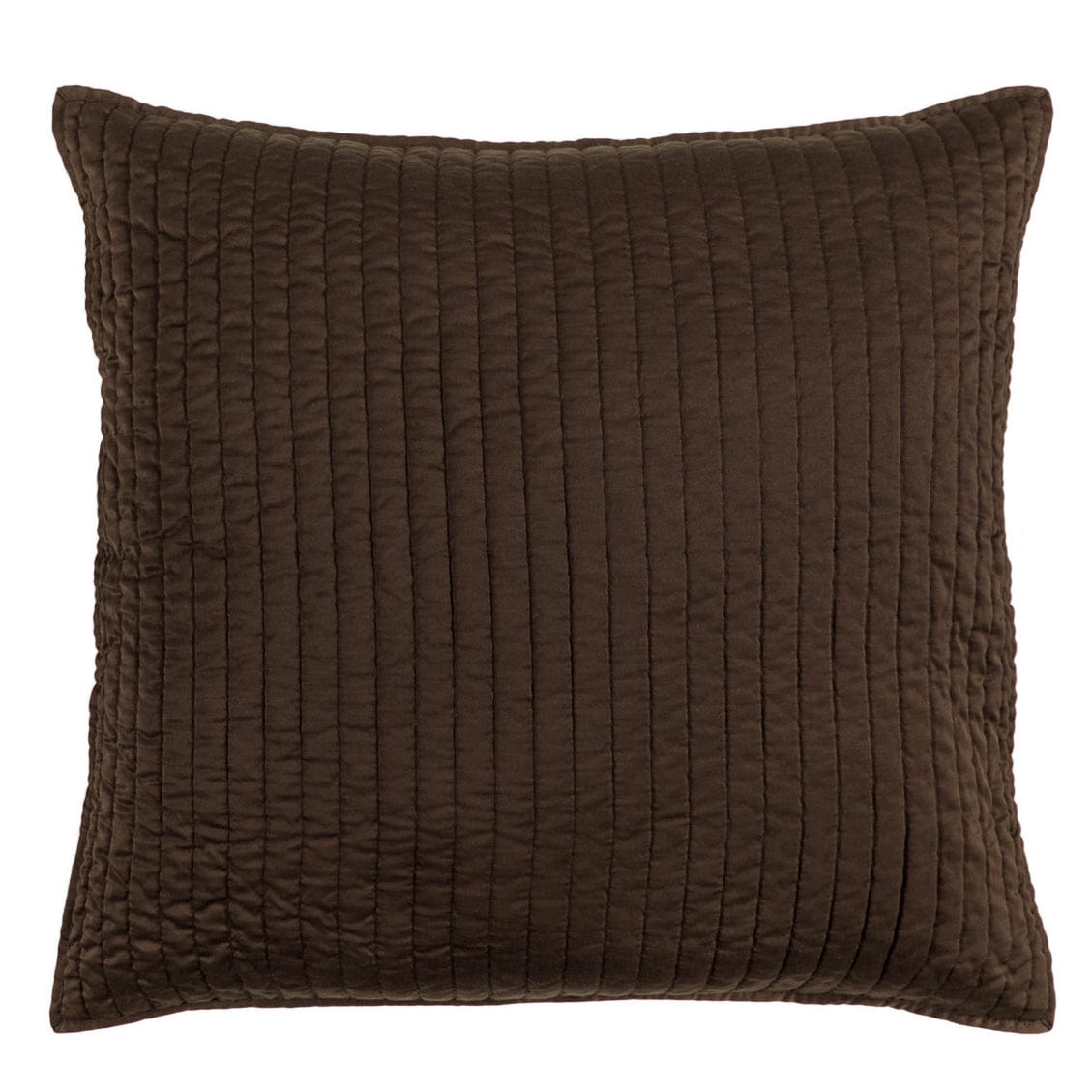 Satin Channel Quilted Euro Sham Chocolate Sham