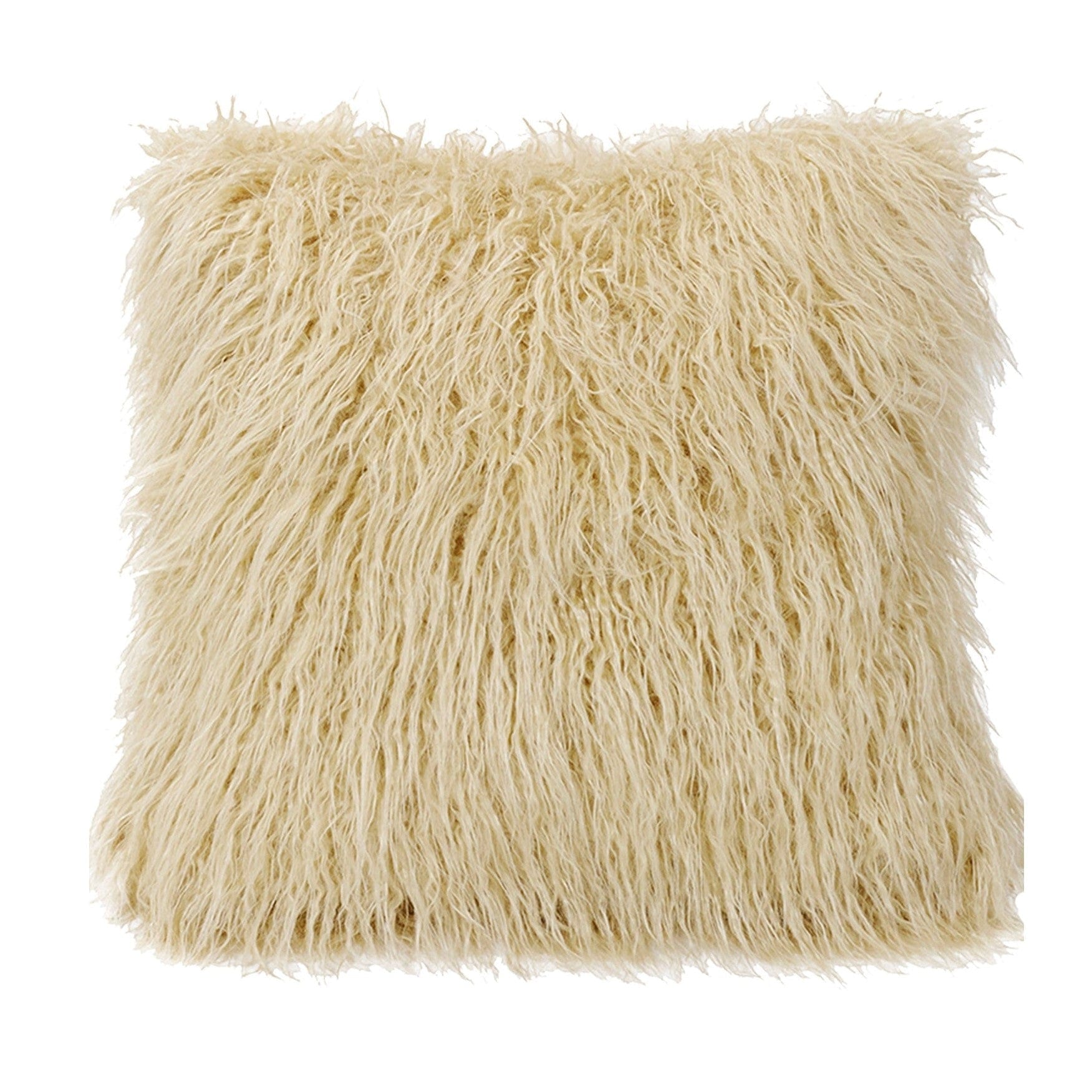 Mongolian Faux Fur Euro Sham, Cream Cream Sham