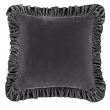 Stella Faux Silk Velvet Ruffled Euro Sham Dark Slate Sham