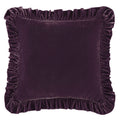 Stella Faux Silk Velvet Ruffled Euro Sham Dark Violet Sham