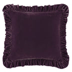 Stella Faux Silk Velvet Ruffled Euro Sham Dark Violet Sham
