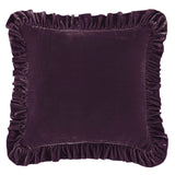 Stella Faux Silk Velvet Ruffled Euro Sham Dark Violet Sham