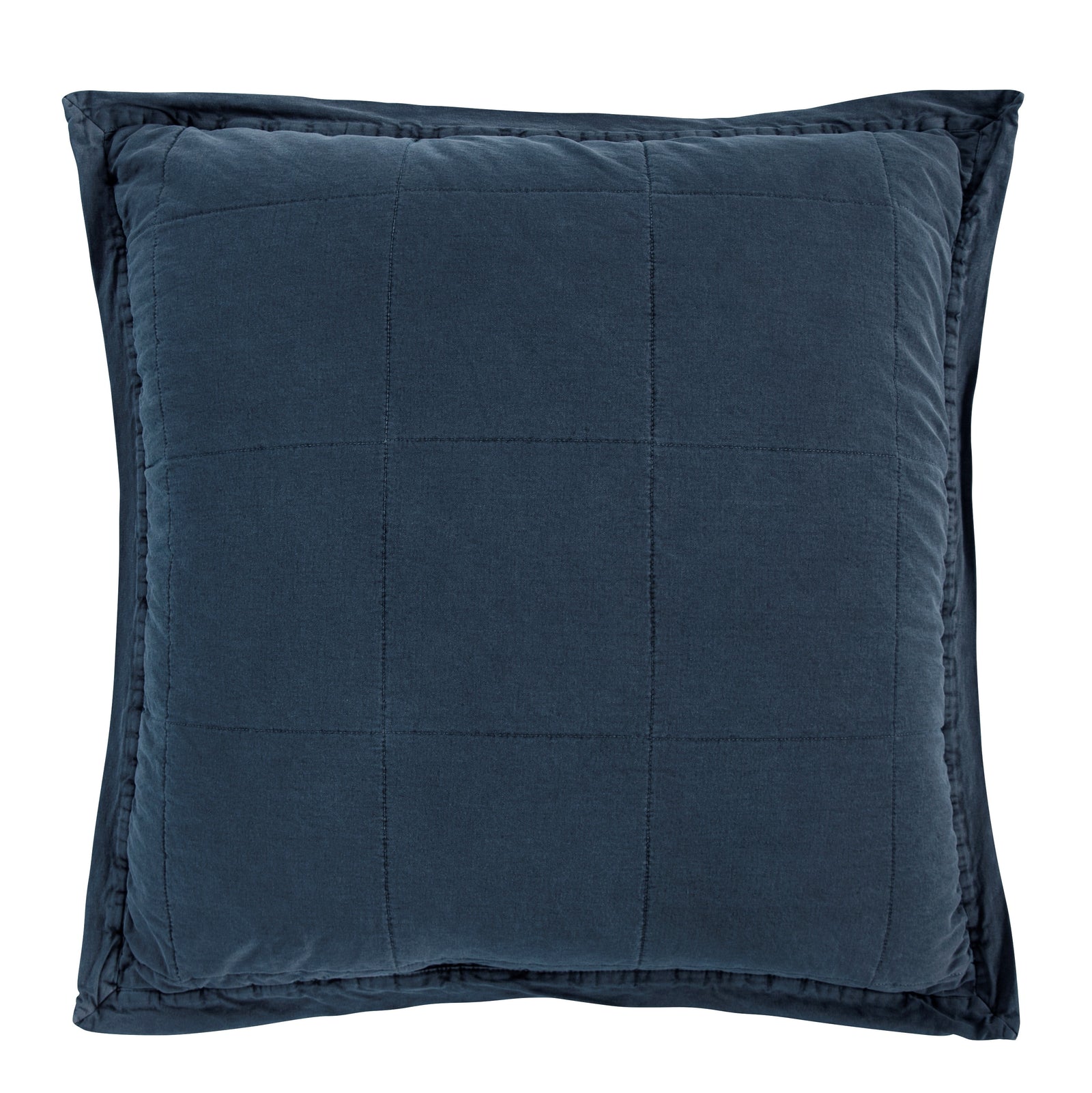 Stonewashed Cotton Canvas Euro Sham Denim Sham