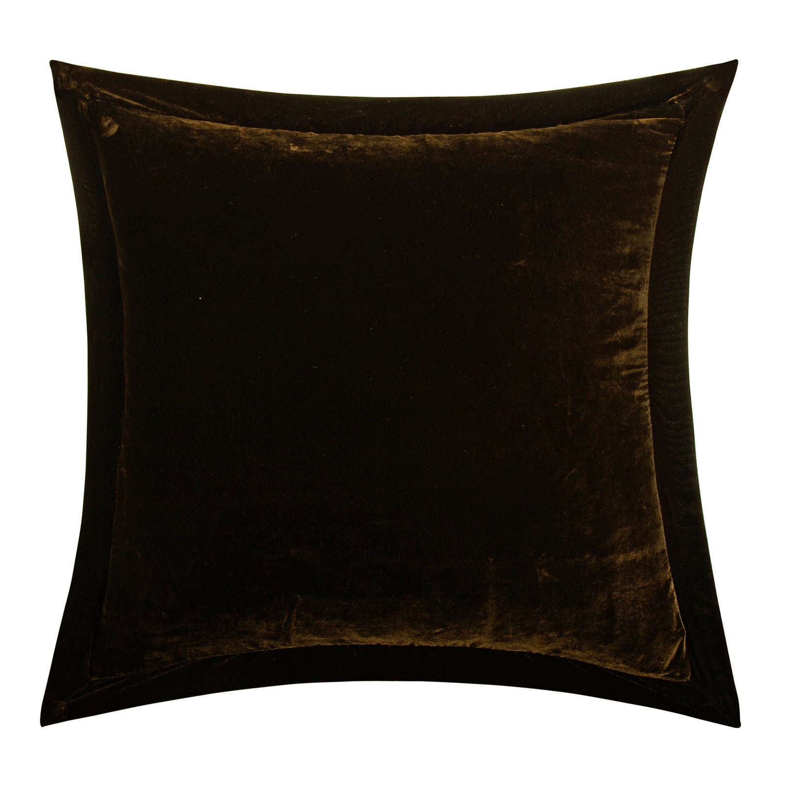 Stella Faux Silk Velvet Flanged Euro Sham Espresso Sham