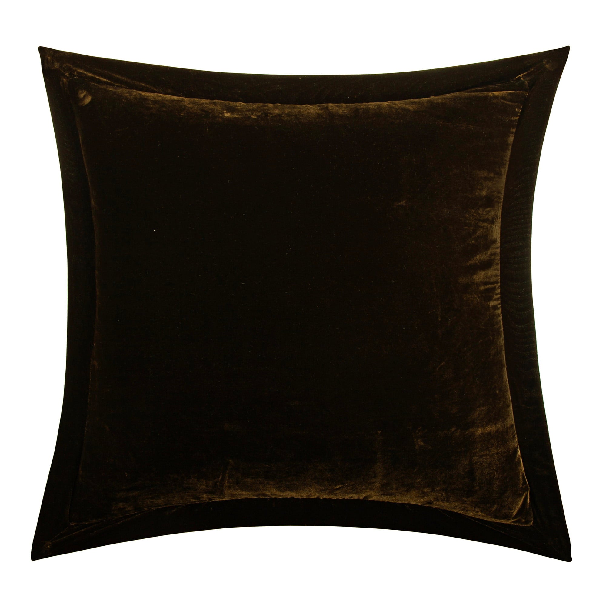 Stella Faux Silk Velvet Flanged Euro Sham Espresso Sham
