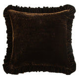 Stella Faux Silk Velvet Ruffled Euro Sham Espresso Sham