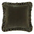 Stella Faux Silk Velvet Ruffled Euro Sham Fern Green Sham