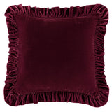 Stella Faux Silk Velvet Ruffled Euro Sham Garnet Red Sham