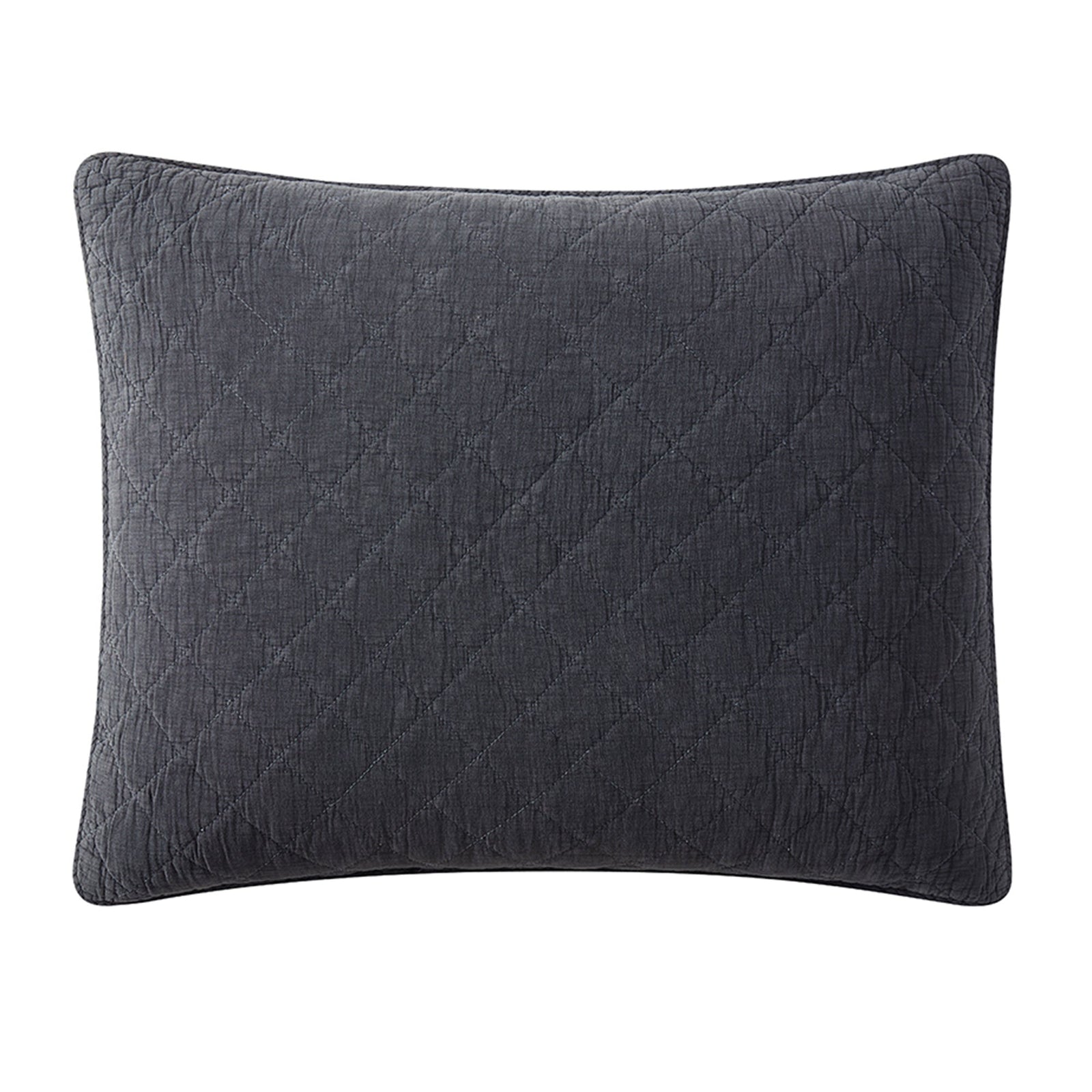Stonewashed Cotton Gauze Pillow Sham, King King / Charcoal Sham