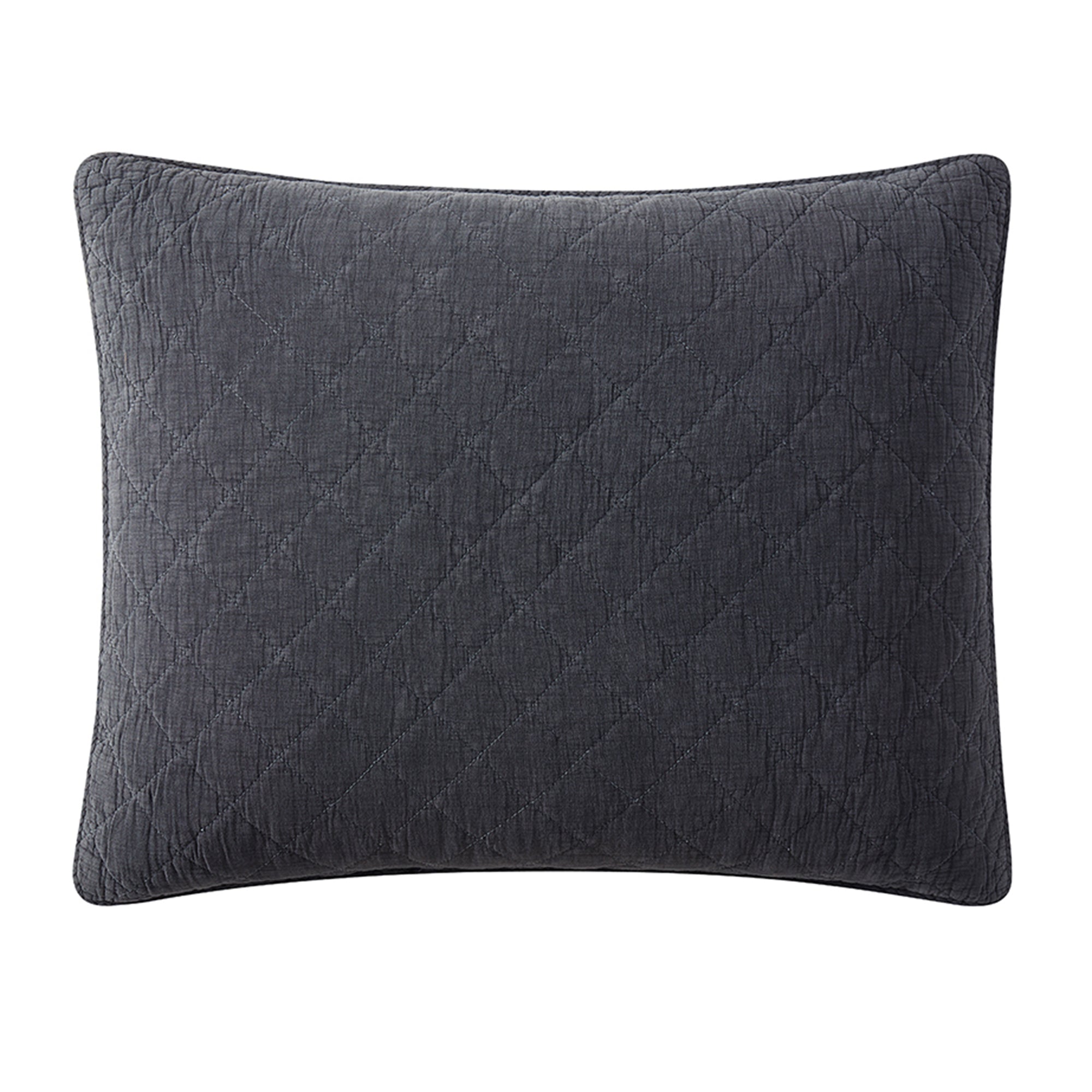 Stonewashed Cotton Gauze Pillow Sham, King King / Charcoal Sham