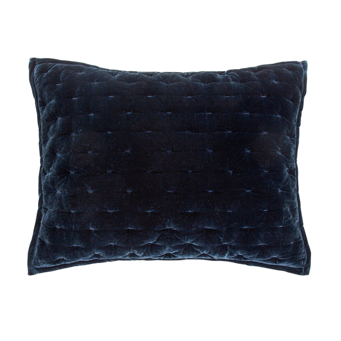 Stella Faux Silk Velvet Pintuck Pillow Sham King / Midnight Blue Sham