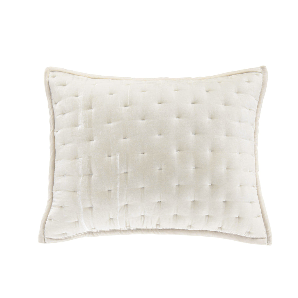 Stella Faux Silk Velvet Pintuck Pillow Sham King / Stone Sham
