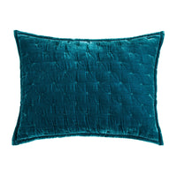 Stella Faux Silk Velvet Pintuck Pillow Sham King / Teal Sham