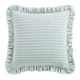 Larkspur 100% Slub Linen Prairie Stripe Ruffled Euro Sham Sham