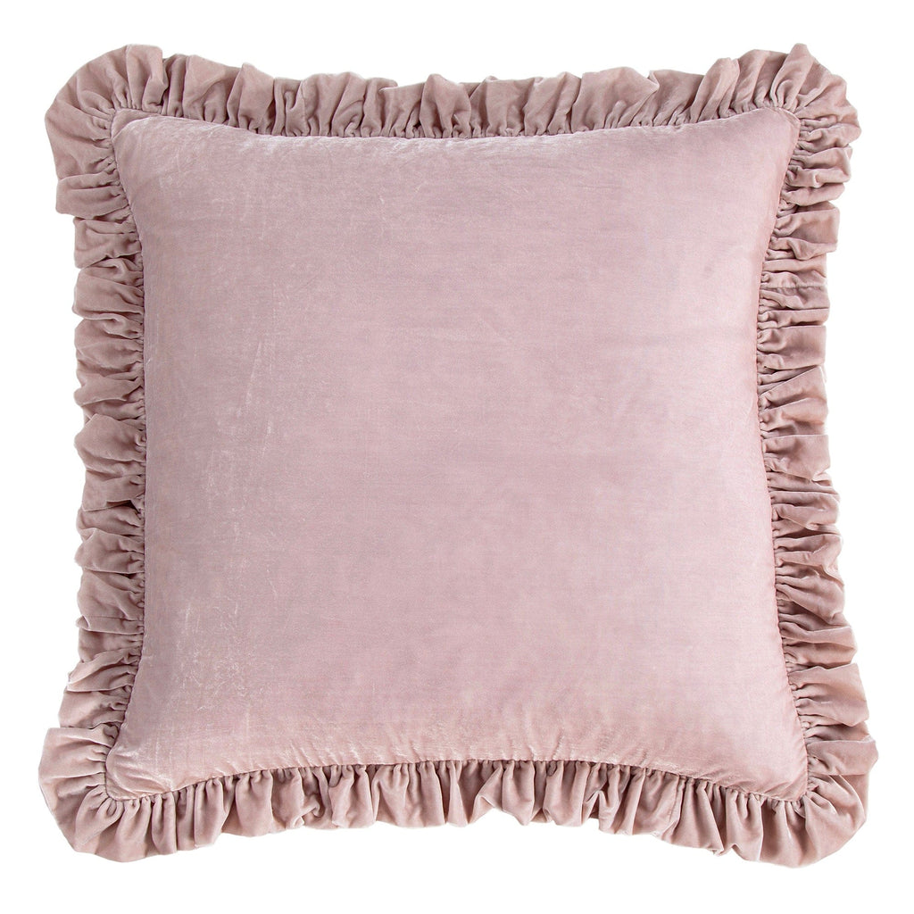 Stella Faux Silk Velvet Ruffled Euro Sham Lilac Sham