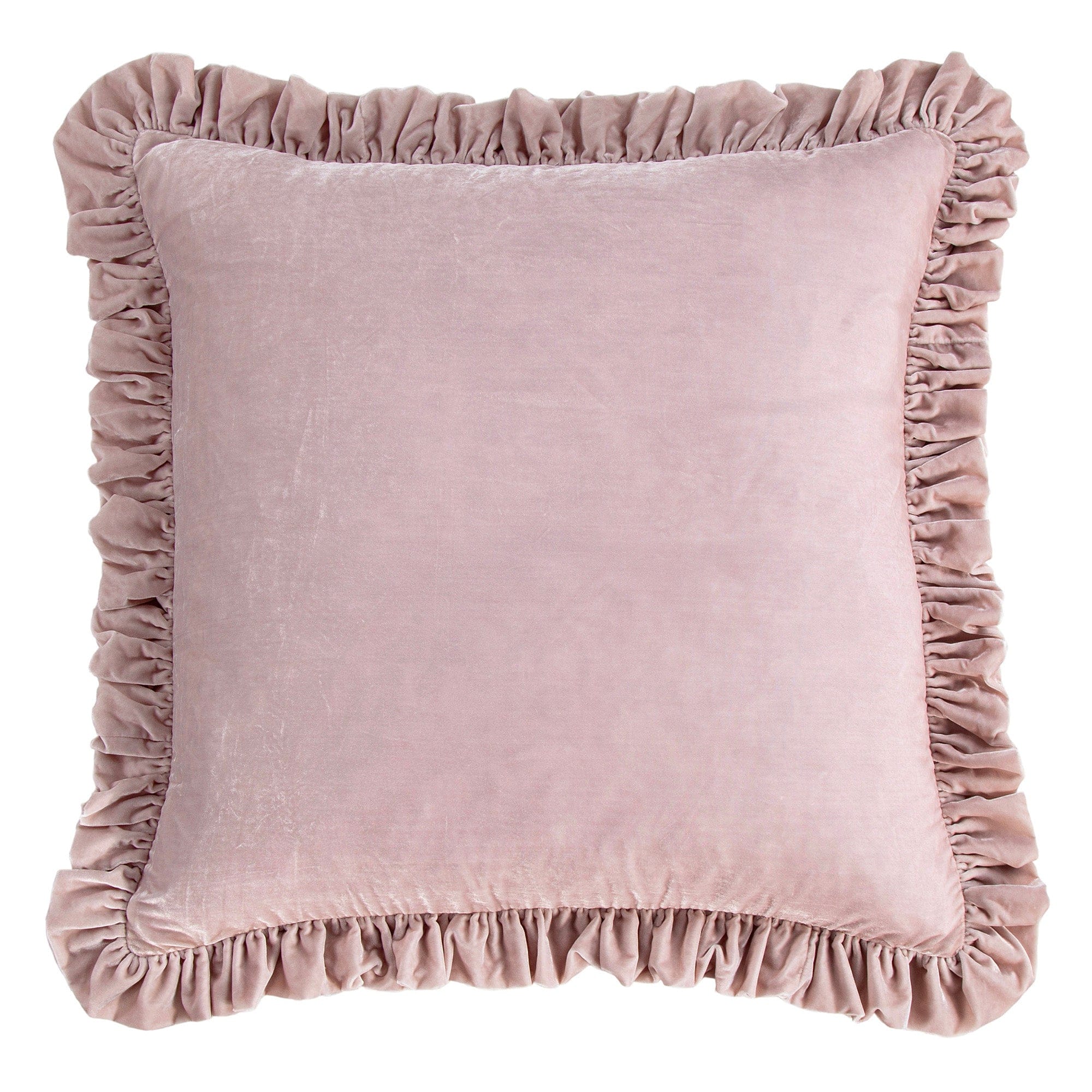 Stella Faux Silk Velvet Ruffled Euro Sham Lilac Sham