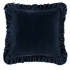 Stella Faux Silk Velvet Ruffled Euro Sham Midnight Blue Sham