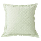 Linen Cotton Diamond Quilted Euro Sham Seafoam Sham